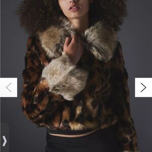 Unreal Fur Brown and Black Faux Fur Jacket